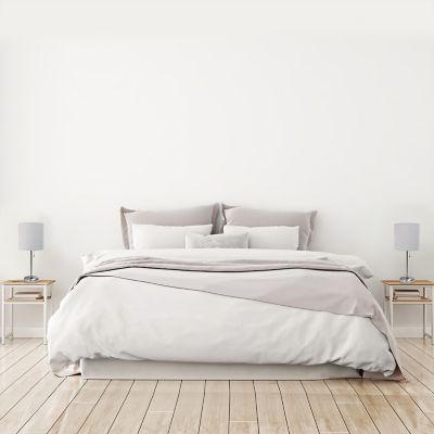 LimeLights 19.5 in. H Stick Lamps with USB Charging Port and Fabric Shade, 2-Pack, Gray/Brushed Steel