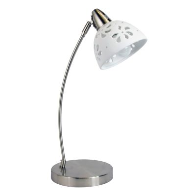 Simple Designs 20.28 In. H Desk Lamp With Porcelain Flower Shade