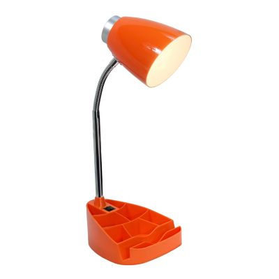 Image showing  18.5 in. H Gooseneck Organizer Desk Lamp with iPad Tablet Stand Book Holder, Orange