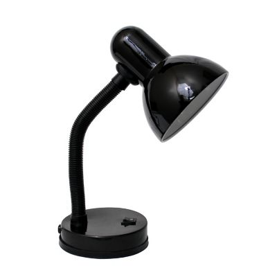 Simple Designs 13.85 In. H Basic Metal Desk Lamp With Flexible Hose Neck, Black