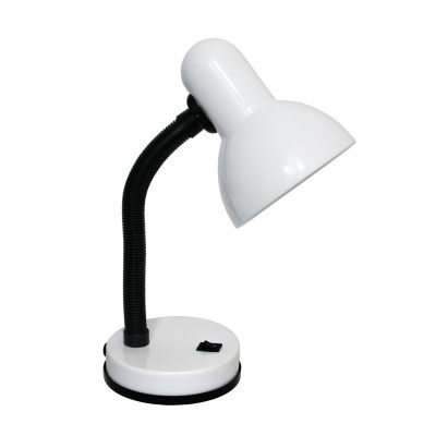 Simple Designs 13.85 In. H Basic Metal Desk Lamp With Flexible Hose Neck, White