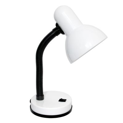Image showing  13.85 in. H Basic Metal Desk Lamp with Flexible Hose Neck, White