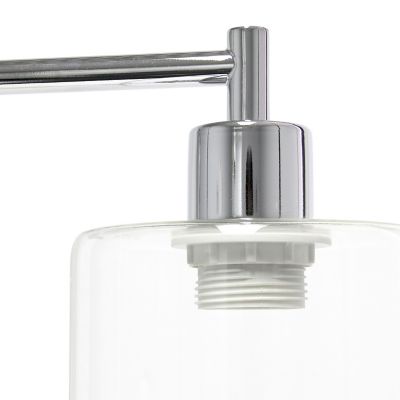 Image showing  19 in. H Bronson Antique Industrial Iron Lantern Desk Lamp with Glass Shade, Chrome