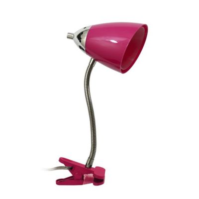 LimeLights 17.5 in. H Flexible Gooseneck Clip Light Desk Lamp, Pink