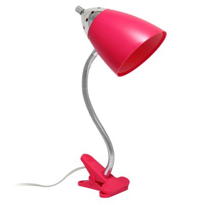 Image showing  17.5 in. H Flexible Gooseneck Clip Light Desk Lamp, Pink