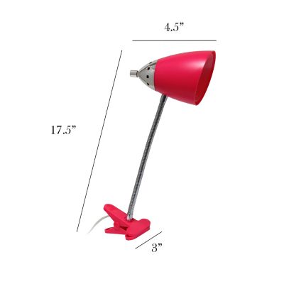 Image showing  17.5 in. H Flexible Gooseneck Clip Light Desk Lamp, Pink