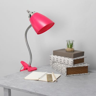 Image showing  17.5 in. H Flexible Gooseneck Clip Light Desk Lamp, Pink
