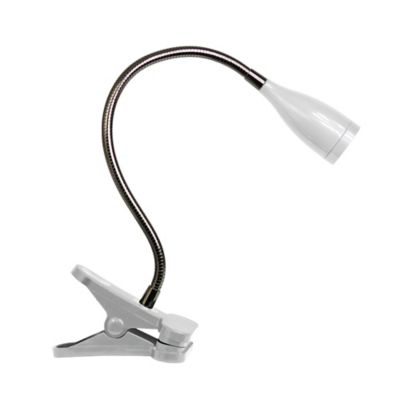 LimeLights 17.7 in. H Flexible Gooseneck LED Clip Light Desk Lamp, White