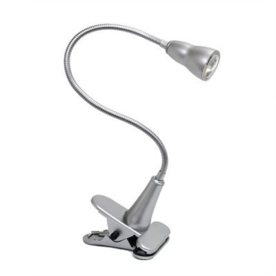 Simple Designs 22.75 In. H Led Gooseneck Clip Light Desk Lamp, Silver