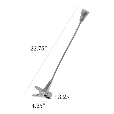 Image showing  22.75 in. H LED Gooseneck Clip Light Desk Lamp, Silver