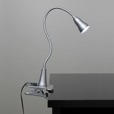 Image showing  22.75 in. H LED Gooseneck Clip Light Desk Lamp, Silver