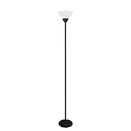 Simple Designs 71.25 in. 1-Light Stick Torchiere Floor Lamp, Black