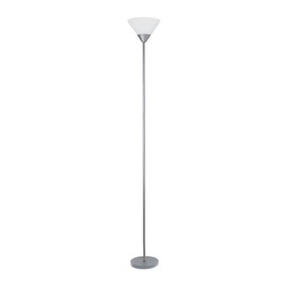 Simple Designs 71.25 in. 1-Light Stick Torchiere Floor Lamp, Silver