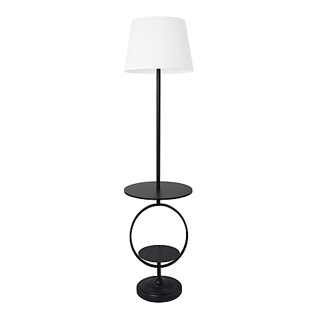 Elegant Designs 61.4 in. Bedside End Table Dual Shelf Decorative Floor Lamp