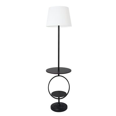 Image showing  61.4 in. Bedside End Table Dual Shelf Decorative Floor Lamp