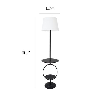 Image showing  61.4 in. Bedside End Table Dual Shelf Decorative Floor Lamp