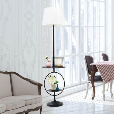 Image showing  61.4 in. Bedside End Table Dual Shelf Decorative Floor Lamp