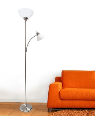 Simple Designs 71.5 in. H Floor Lamp with Reading Light