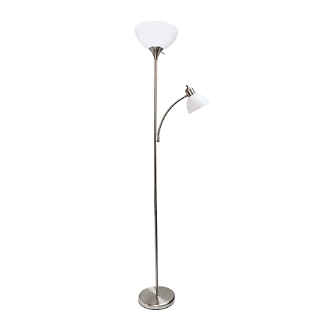 Simple Designs 71.5 in. H Floor Lamp with Reading Light