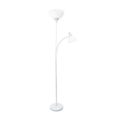 Simple Designs 71.75 in. H Floor Lamp with Reading Light, White