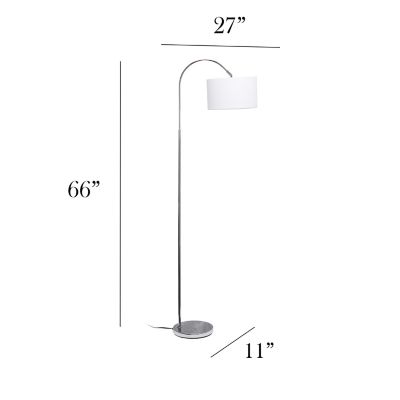 Image showing  66 in. Arched Floor Lamp, White