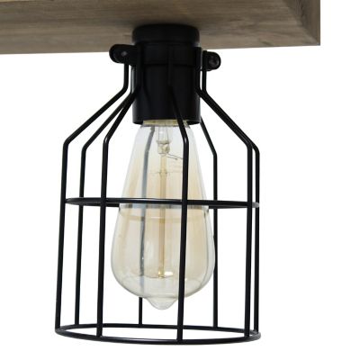 Image showing 6 th Lalia Home 4-Light Farmhouse Beam Pendant Light, Restored Wood