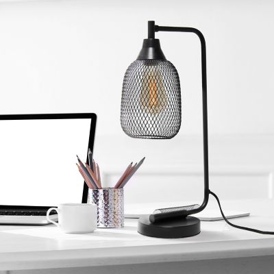 Lalia Home Industrial Mesh Desk Lamp, Matte Black