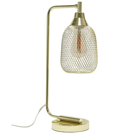 Lalia Home Industrial Mesh Desk Lamp, Gold