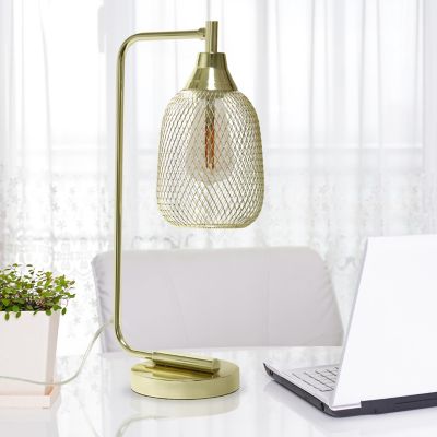 Image showing  Industrial Mesh Desk Lamp, Gold