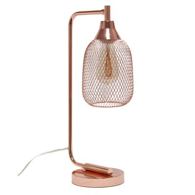 Image showing  Industrial Mesh Desk Lamp, Rose Gold