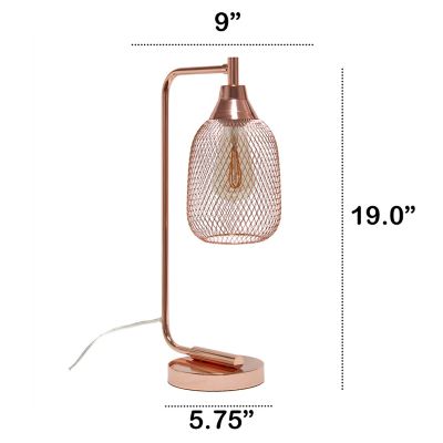Image showing  Industrial Mesh Desk Lamp, Rose Gold