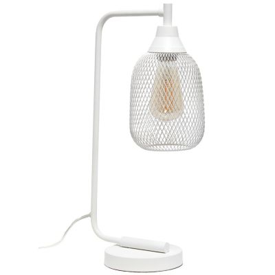 Lalia Home Industrial Mesh Desk Lamp, White