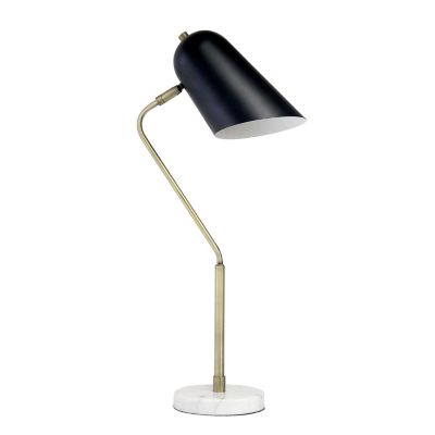Lalia Home Asymmetrical Marble And Metal Desk Lamp With Sloped Shade