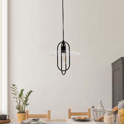 Lalia Home 1-Light Elongated Metal Pendant Light, Black