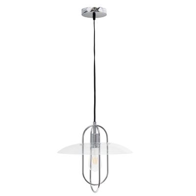 Image showing  1-Light Elongated Metal Pendant Light, Chrome