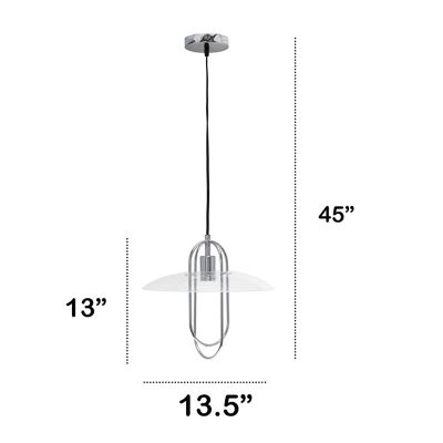 Image showing  1-Light Elongated Metal Pendant Light, Chrome