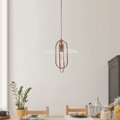 Lalia Home 1-Light Elongated Metal Pendant Light, Rose Gold