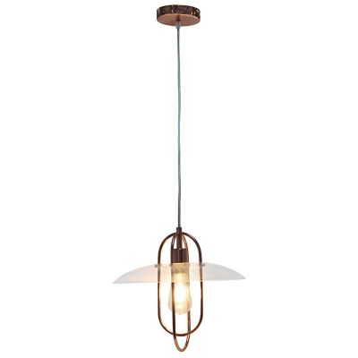 Image showing  1-Light Elongated Metal Pendant Light, Rose Gold