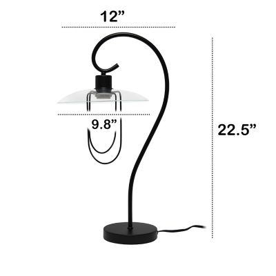 Image showing  Modern Metal Scroll Table Lamp, Black