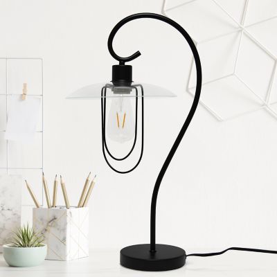 Image showing  Modern Metal Scroll Table Lamp, Black