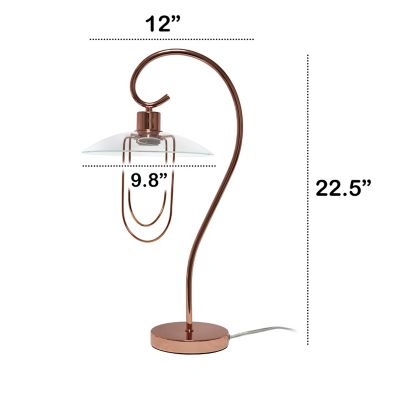 Image showing  Modern Metal Scroll Table Lamp, Rose Gold