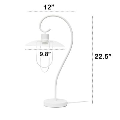 Image showing  Modern Metal Scroll Table Lamp, White