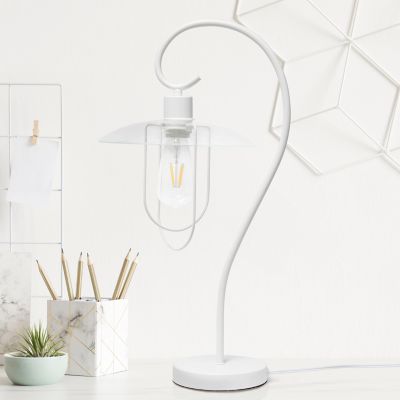Image showing  Modern Metal Scroll Table Lamp, White