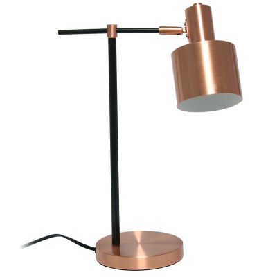 Image showing  Mid Century Modern Metal Table Lamp, Rose Gold