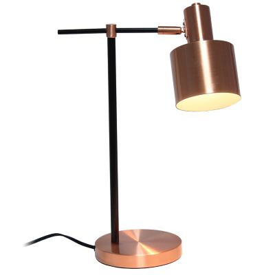 Image showing  Mid Century Modern Metal Table Lamp, Rose Gold