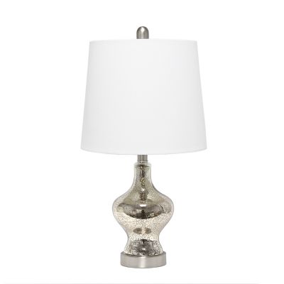 Lalia Home Paseo Table Lamp With Fabric Shade, Mercury Glass