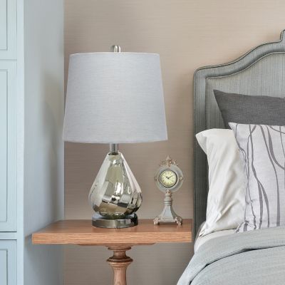 Lalia Home Pear Table Lamp with Gray Fabric Shade