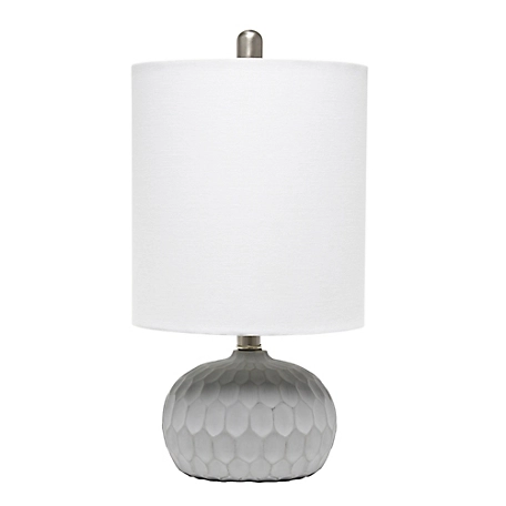 Lalia Home Concrete Thumbprint Table Lamp with Fabric Shade