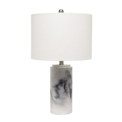 Lalia Home Marbleized Table Lamp With Fabric Shade