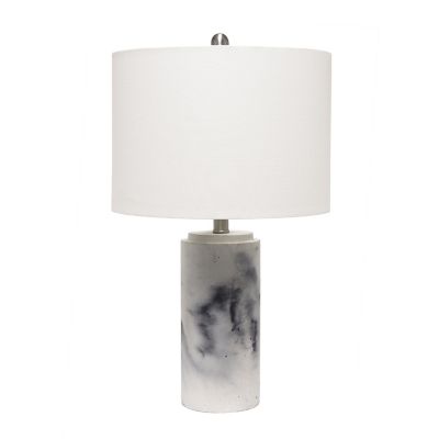 Image showing  Marbleized Table Lamp with Fabric Shade